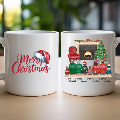 Kubek personalizowany świąteczny dla rodziny - z pieskami #810