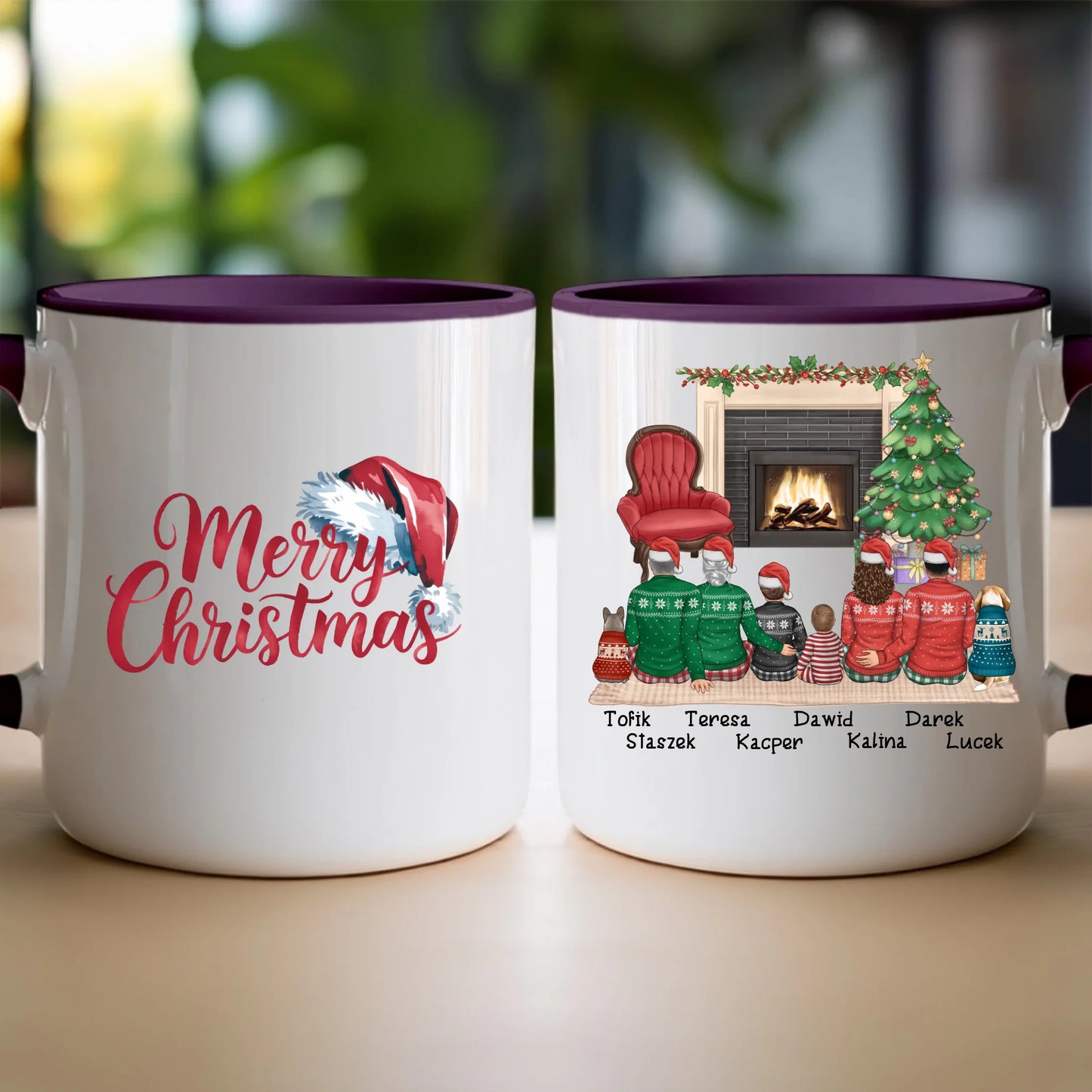 Kubek personalizowany świąteczny dla rodziny - z pieskami #810