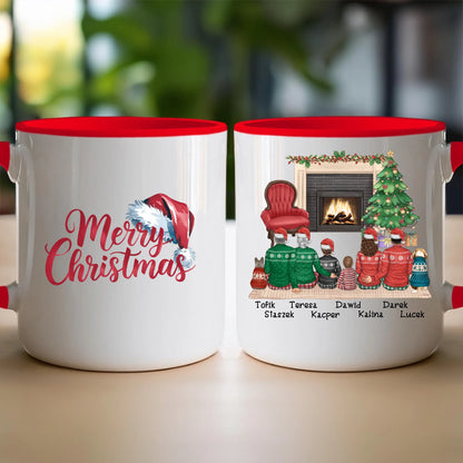 Kubek personalizowany świąteczny dla rodziny - z pieskami #810