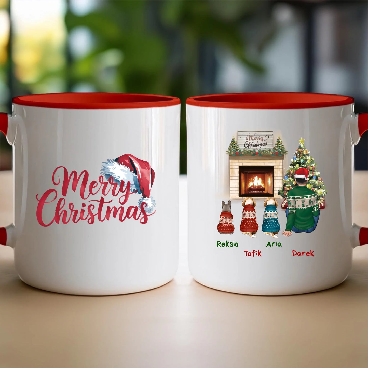 Kubek personalizowany świąteczny dla mężczyzny - pieski #650