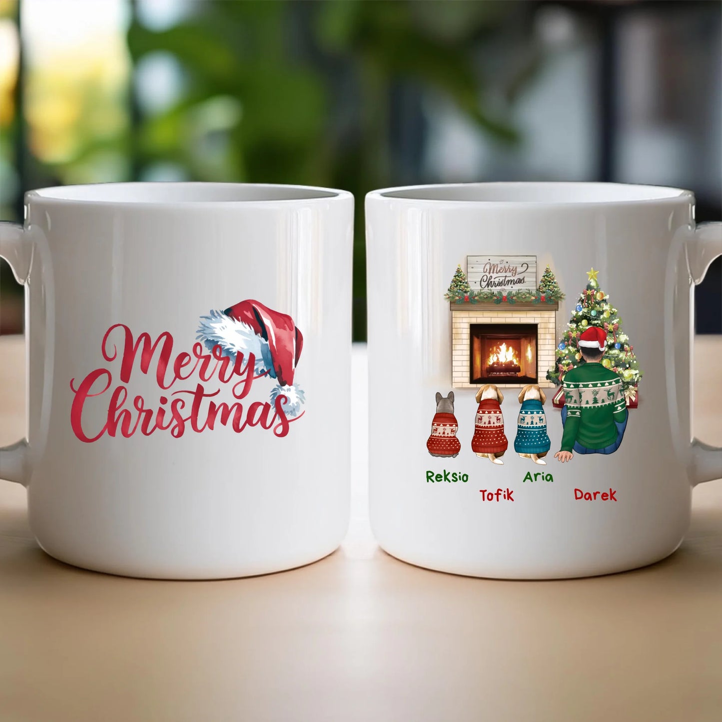 Kubek personalizowany świąteczny dla mężczyzny - pieski #650