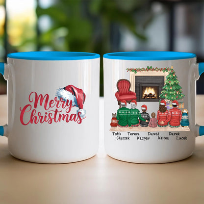 Kubek personalizowany świąteczny dla rodziny - z pieskami #810