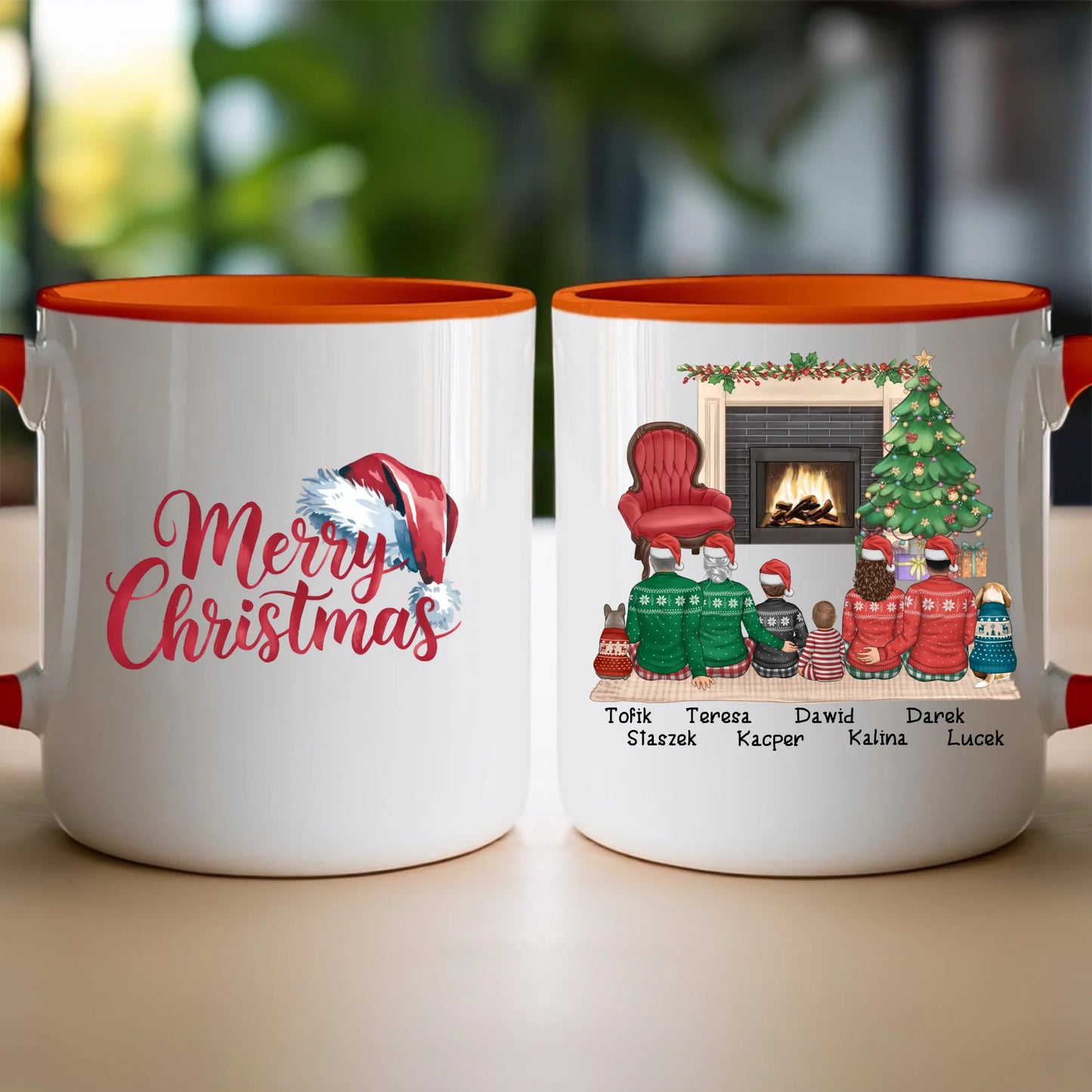Kubek personalizowany świąteczny dla rodziny - z pieskami #810