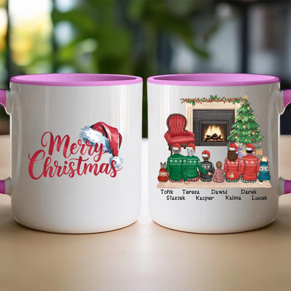 Kubek personalizowany świąteczny dla rodziny - z pieskami #810