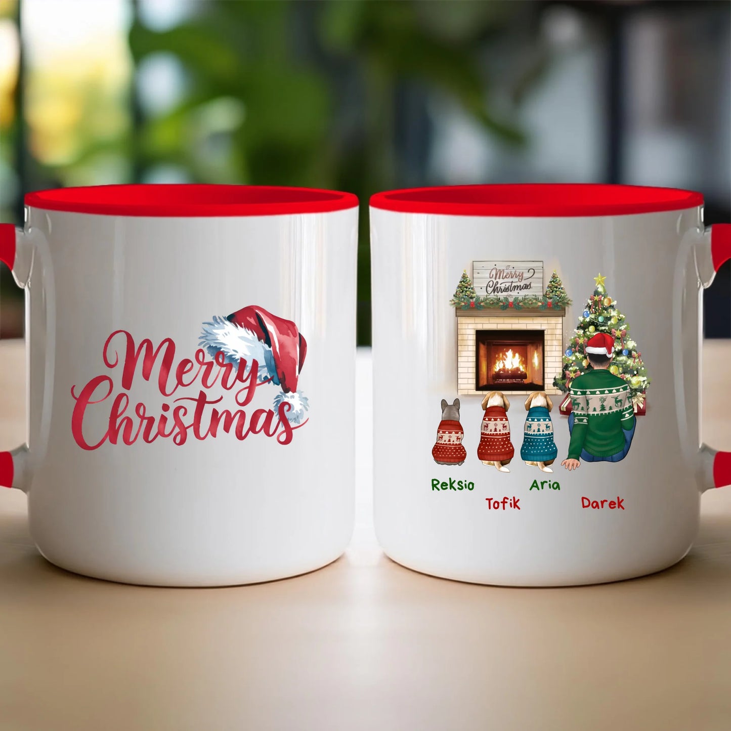 Kubek personalizowany świąteczny dla mężczyzny - pieski #650