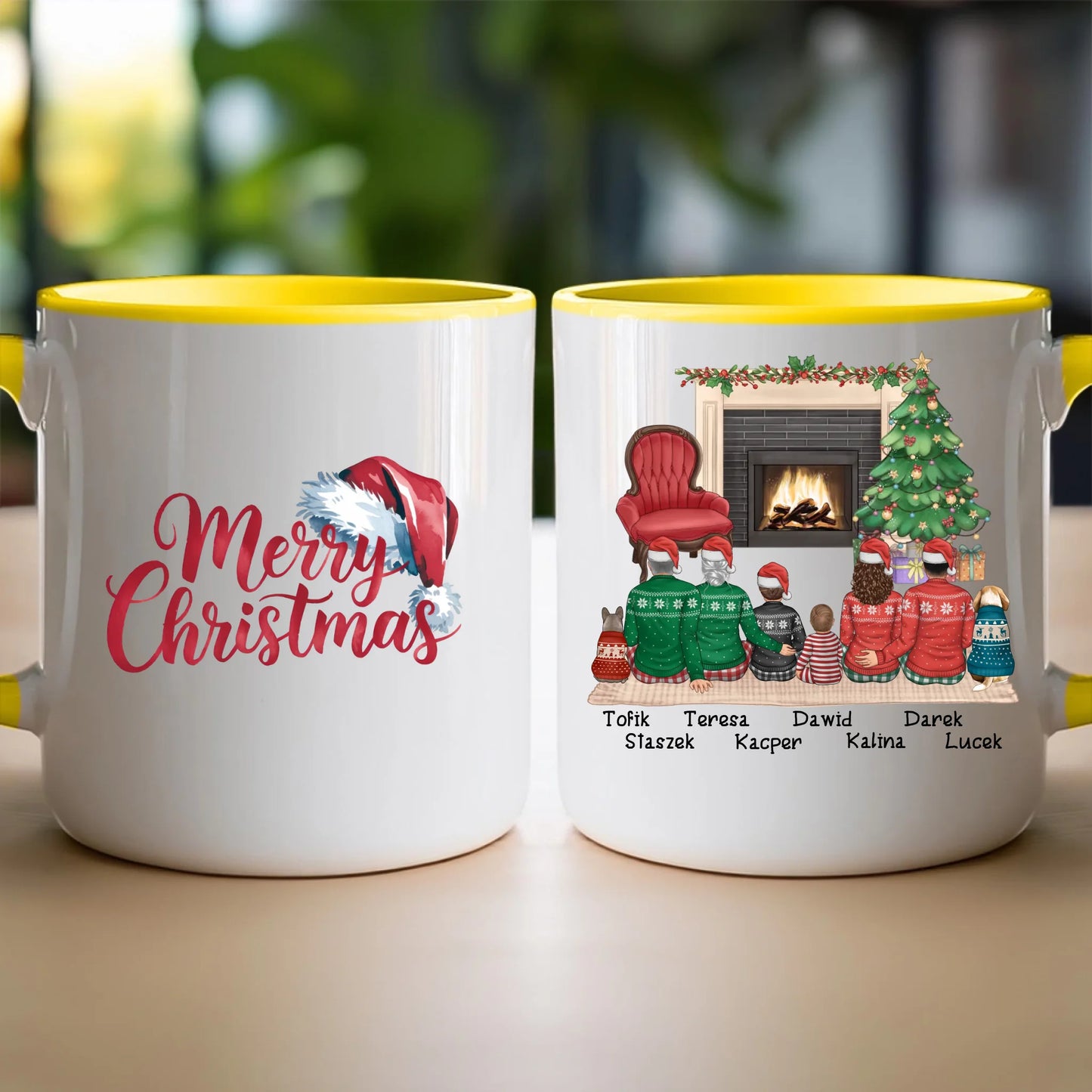 Kubek personalizowany świąteczny dla rodziny - z pieskami #810