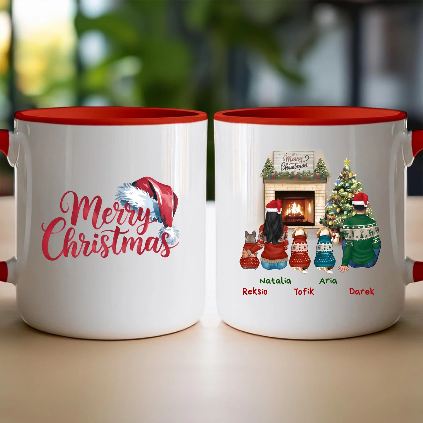 Kubek personalizowany świąteczny dla par - pieski #55