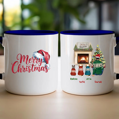 Kubek personalizowany świąteczny dla mężczyzny - pieski #650