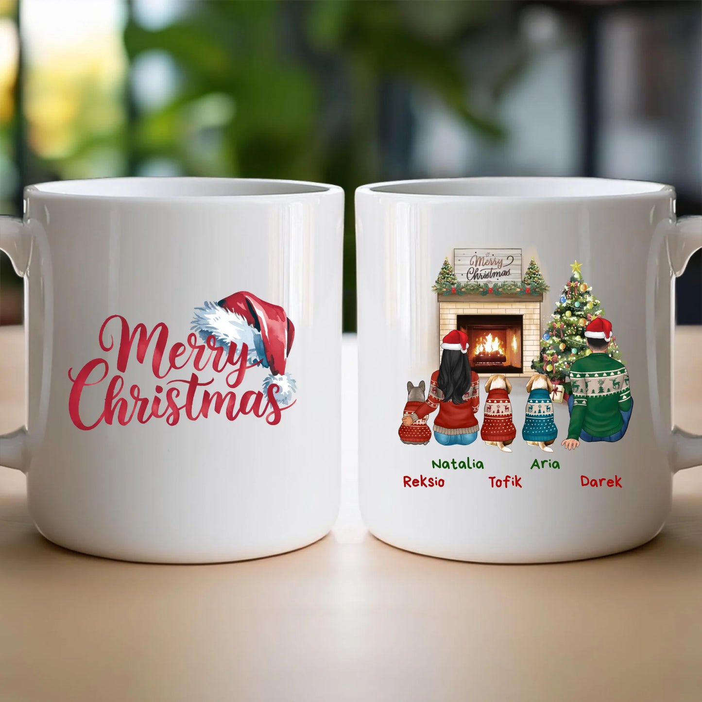 Kubek personalizowany świąteczny dla par - pieski #55