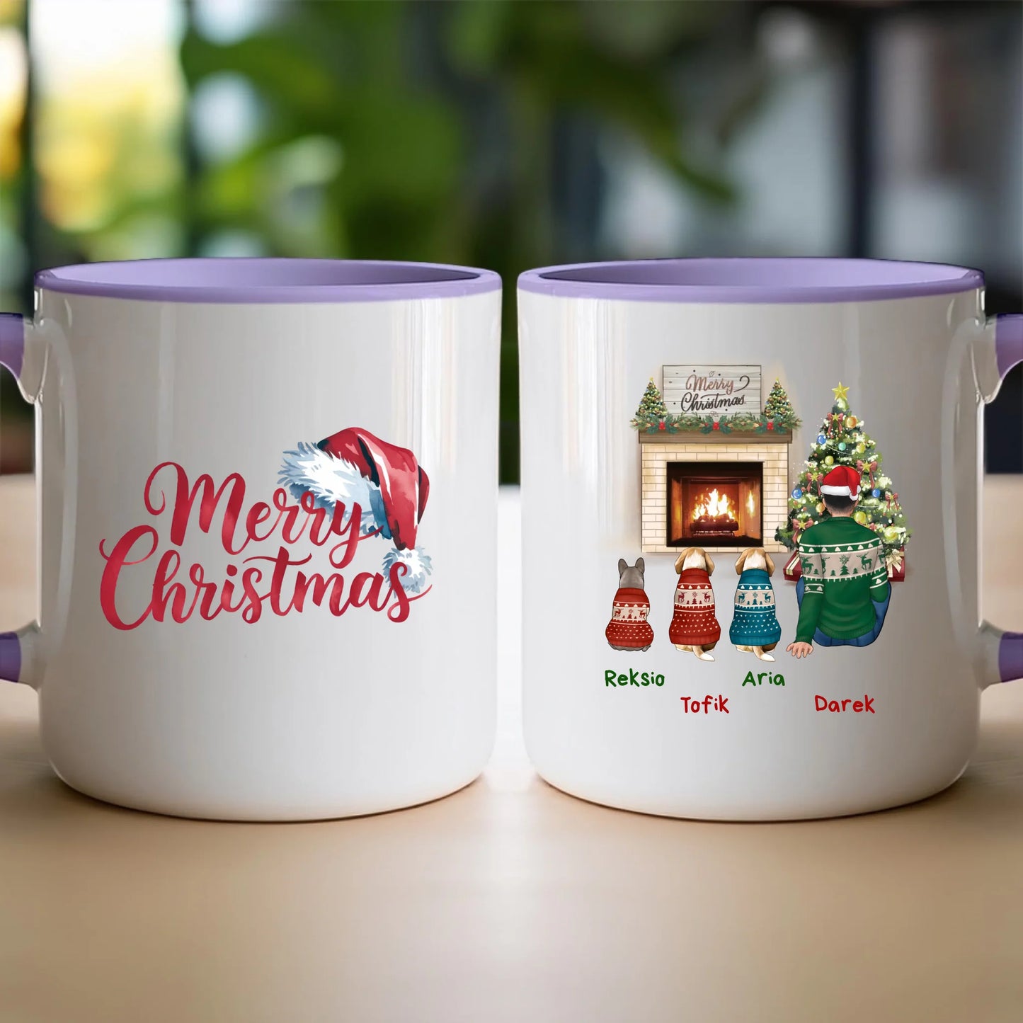 Kubek personalizowany świąteczny dla mężczyzny - pieski #650