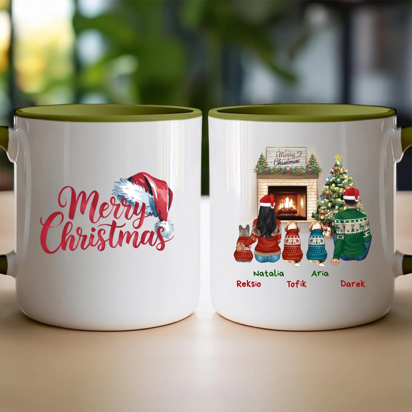 Kubek personalizowany świąteczny dla par - pieski #55