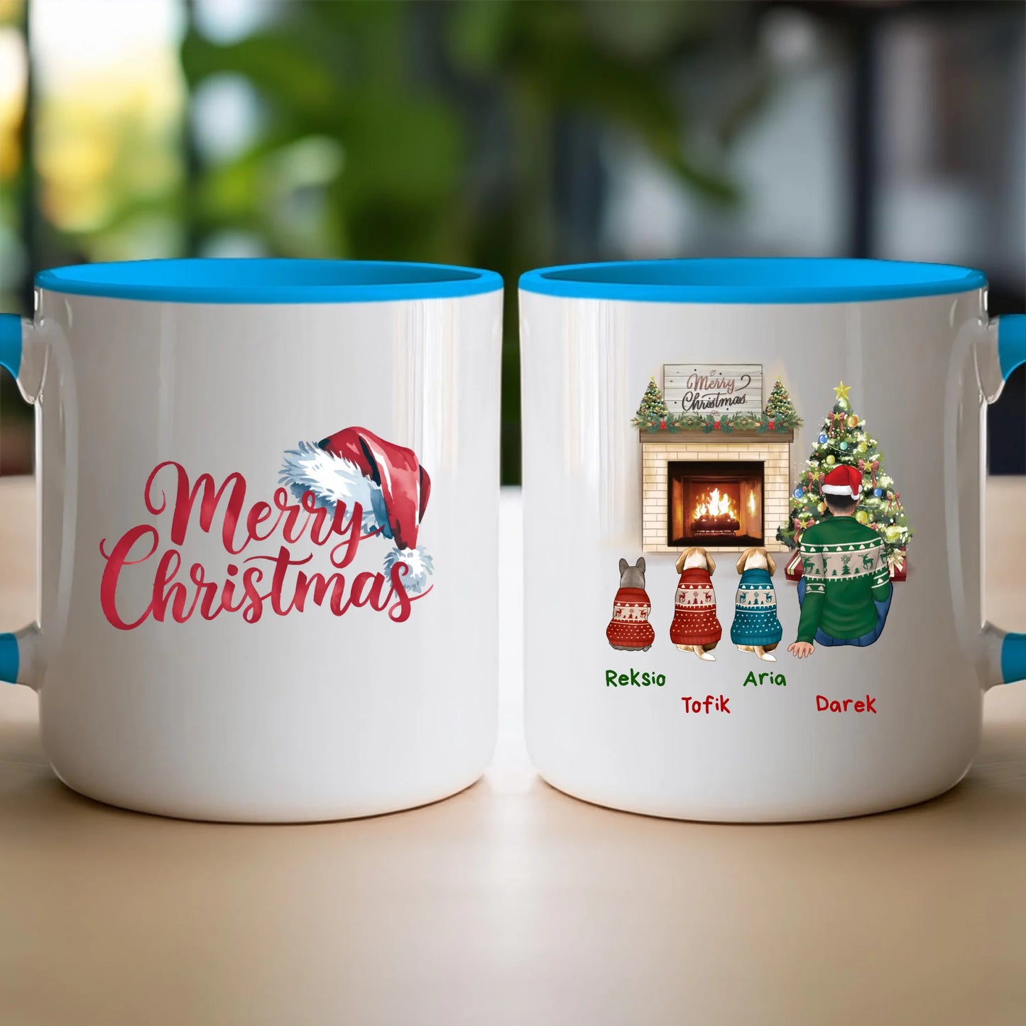 Kubek personalizowany świąteczny dla mężczyzny - pieski #650