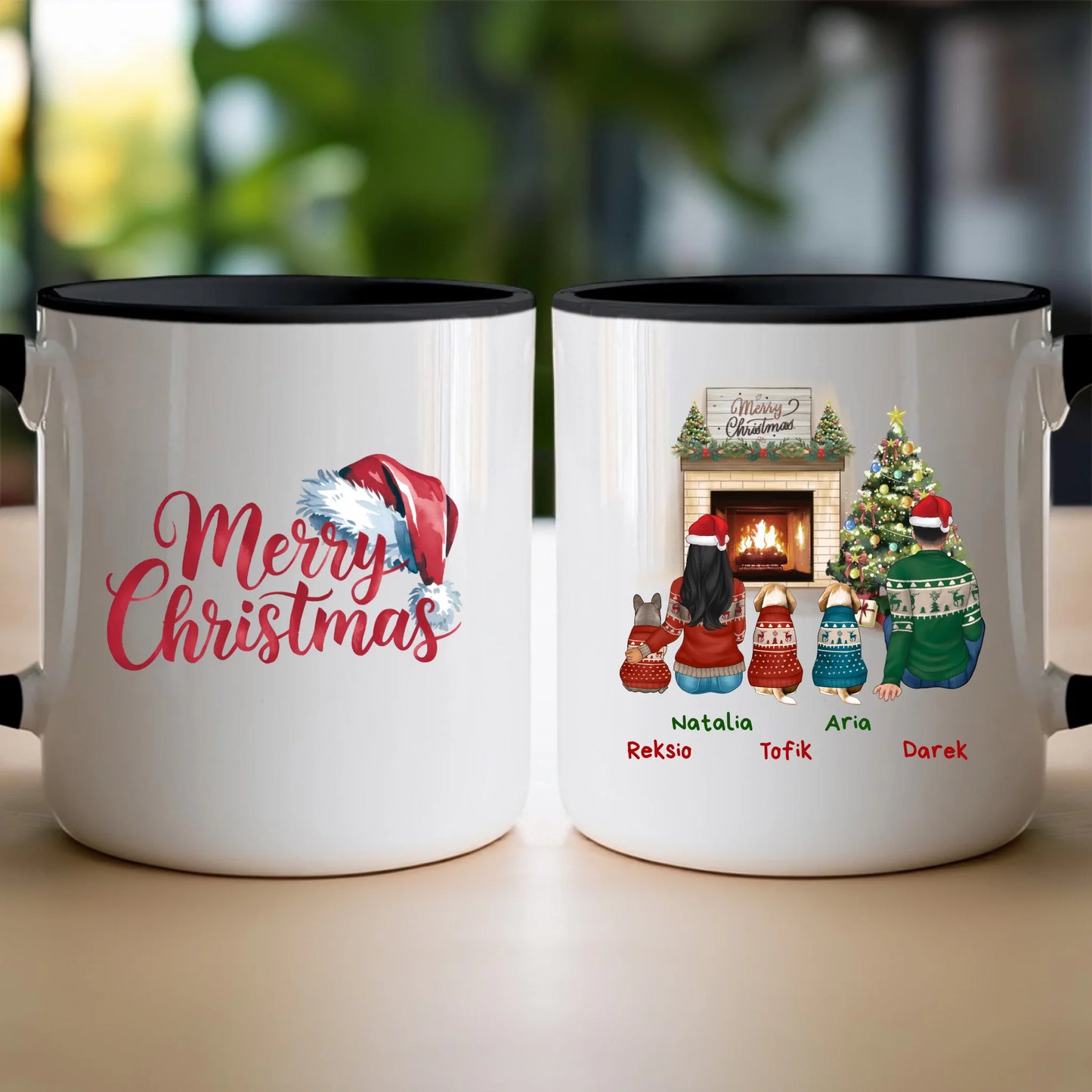 Kubek personalizowany świąteczny dla par - pieski #55