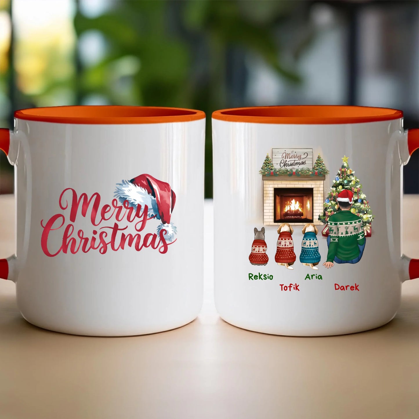 Kubek personalizowany świąteczny dla mężczyzny - pieski #650