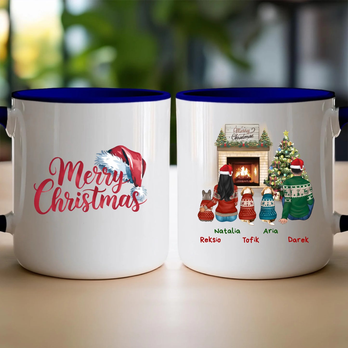 Kubek personalizowany świąteczny dla par - pieski #55