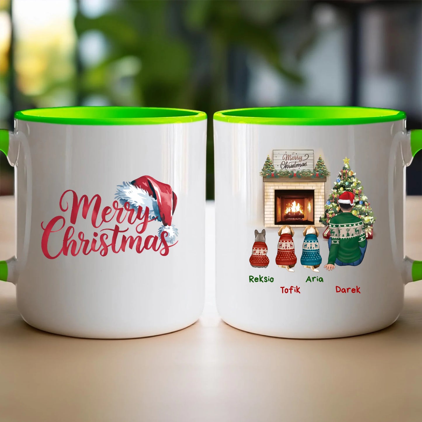 Kubek personalizowany świąteczny dla mężczyzny - pieski #650