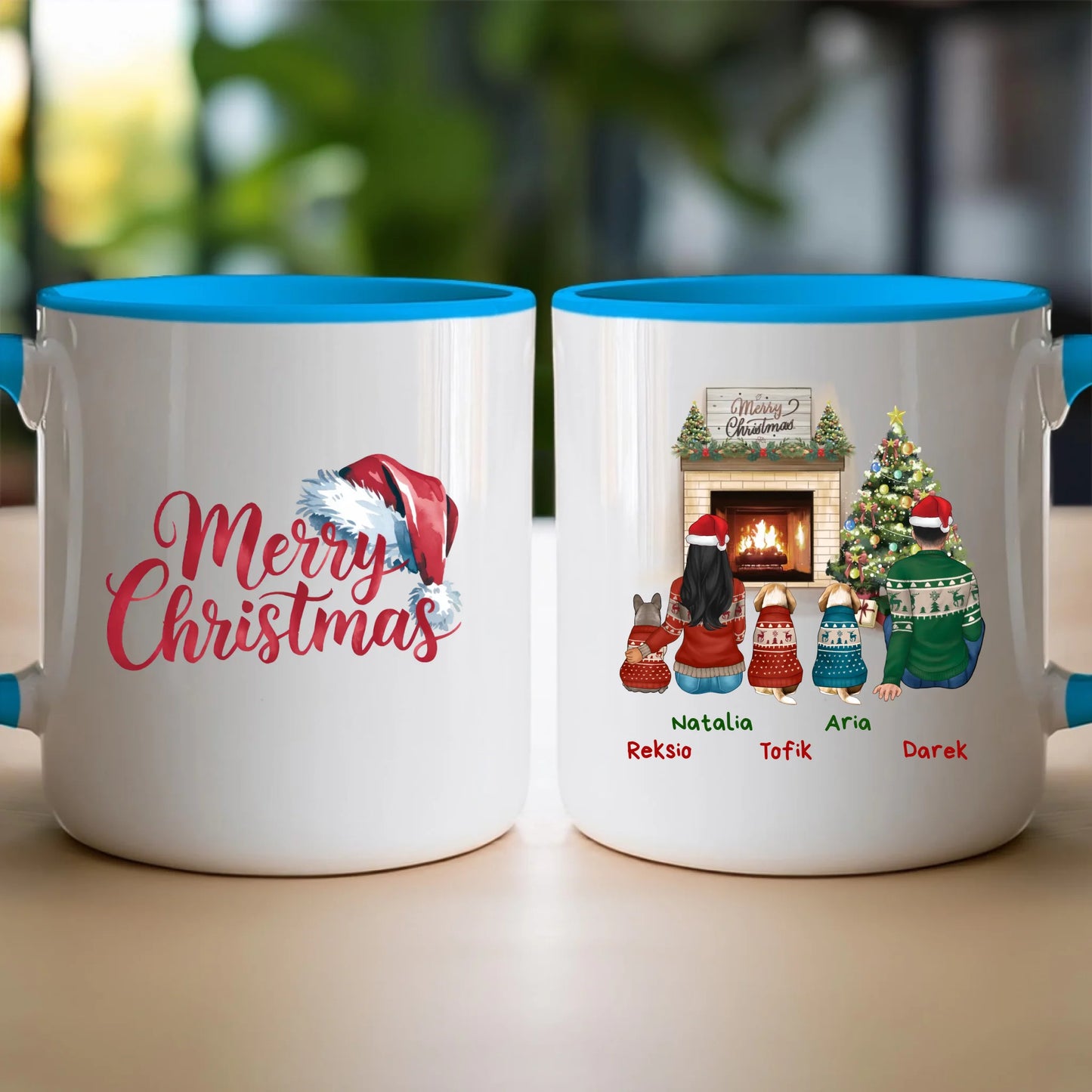 Kubek personalizowany świąteczny dla par - pieski #55