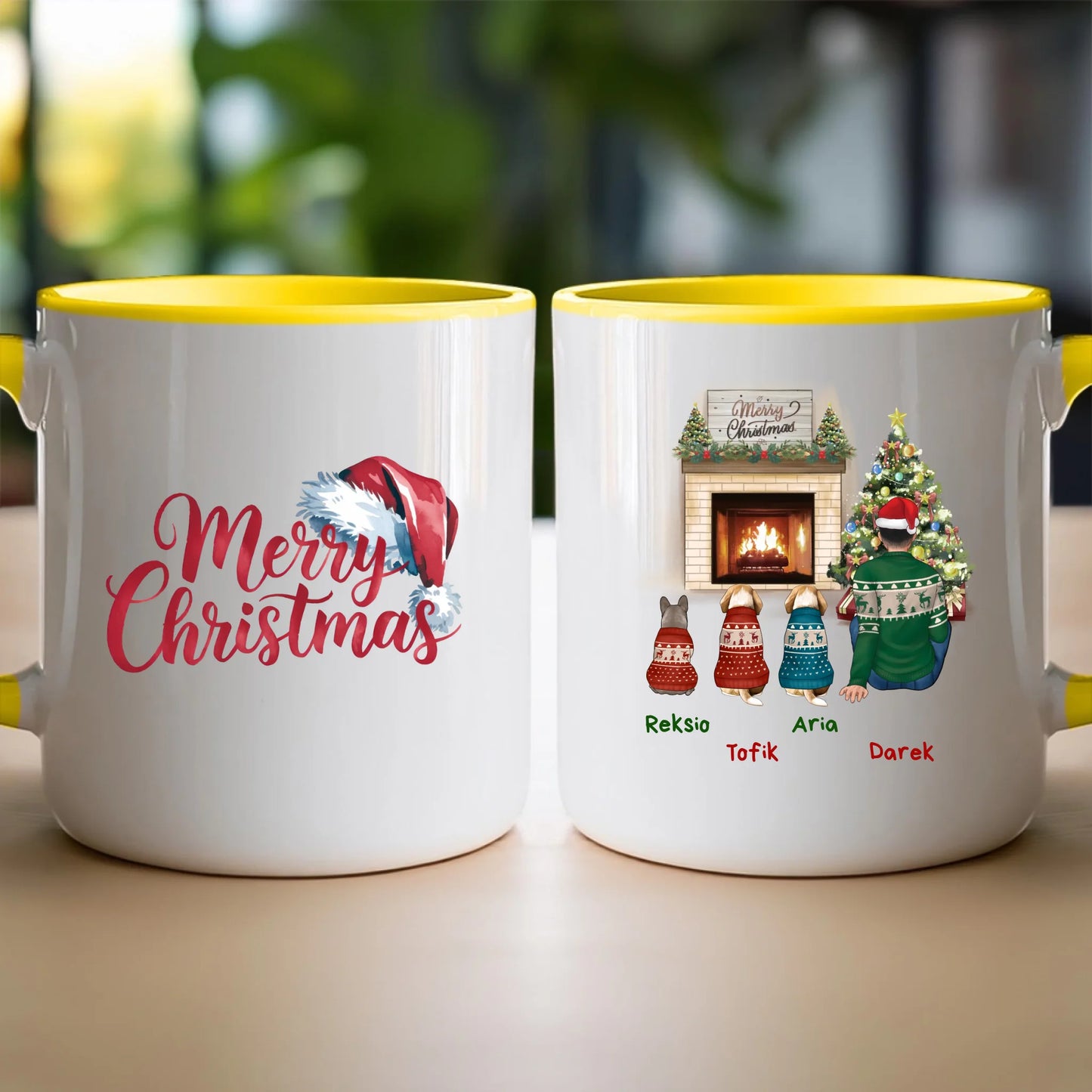 Kubek personalizowany świąteczny dla mężczyzny - pieski #650