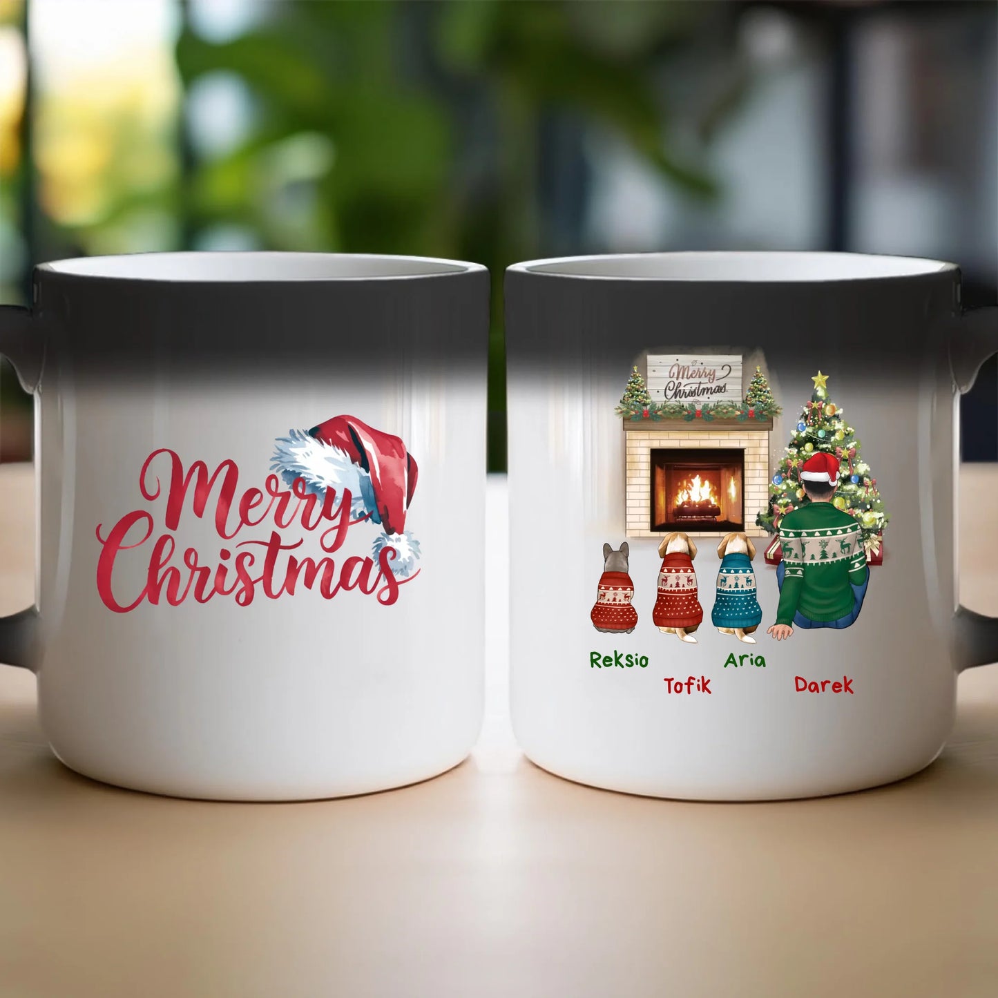 Kubek personalizowany świąteczny dla mężczyzny - pieski #650