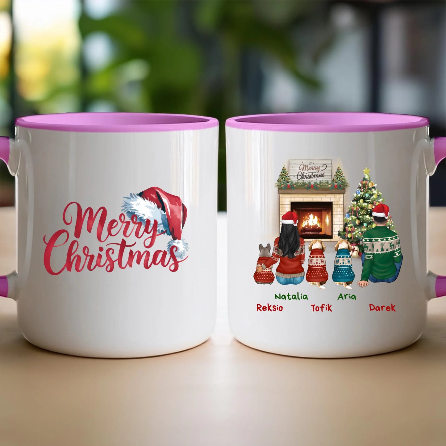 Kubek personalizowany świąteczny dla par - pieski #55