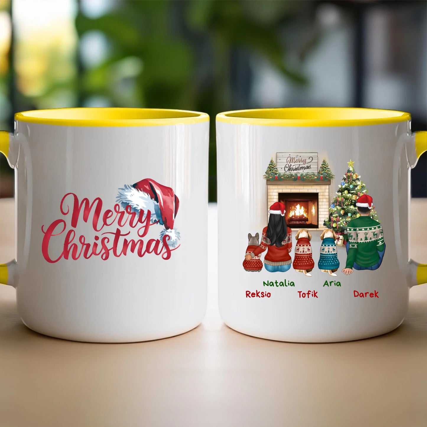 Kubek personalizowany świąteczny dla par - pieski #55