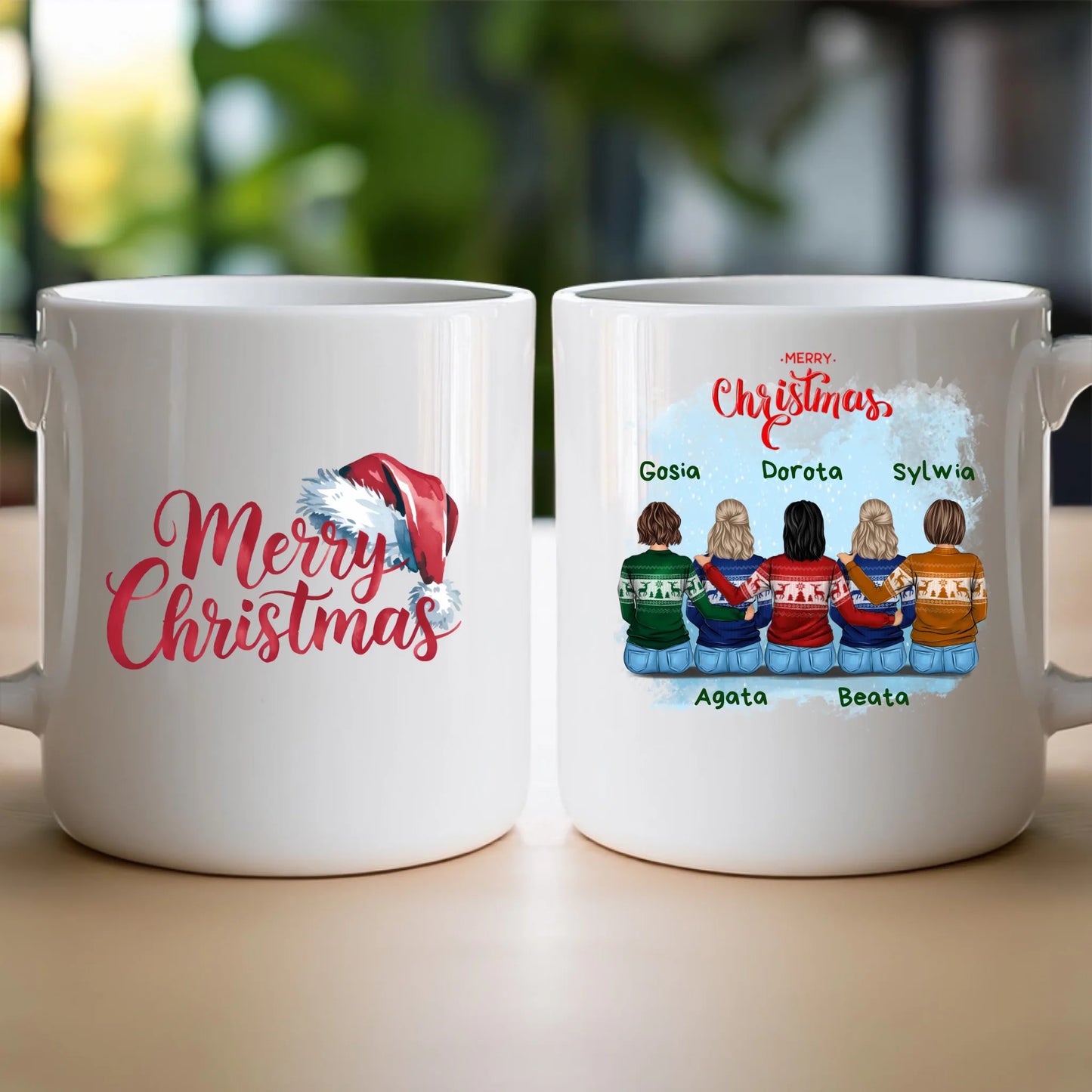 Kubek personalizowany świąteczny dla przyjaciółek 2-5 osób #126