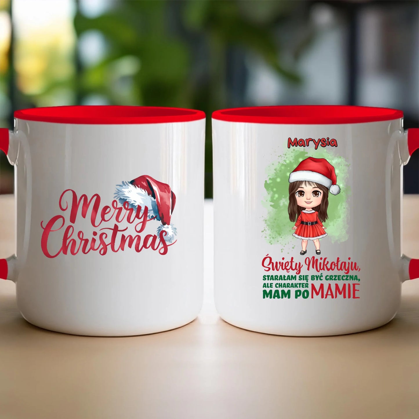 Kubek personalizowany świąteczny dla dziewczynki #90