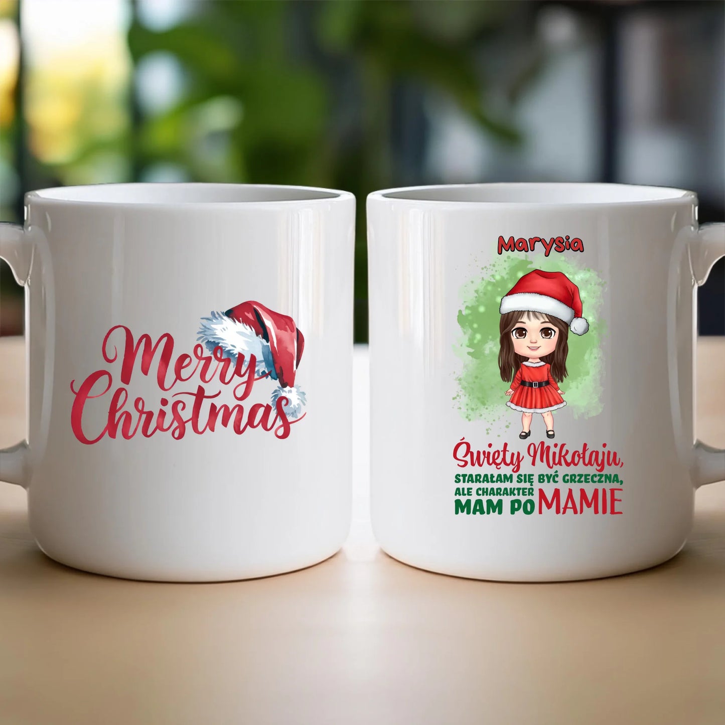 Kubek personalizowany świąteczny dla dziewczynki #90