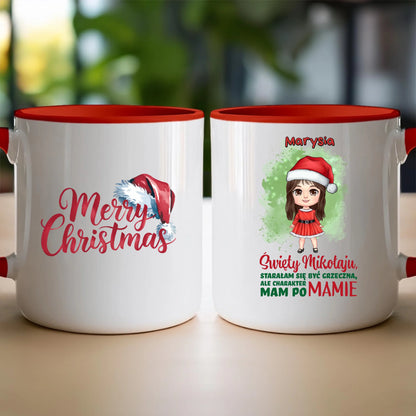 Kubek personalizowany świąteczny dla dziewczynki #90