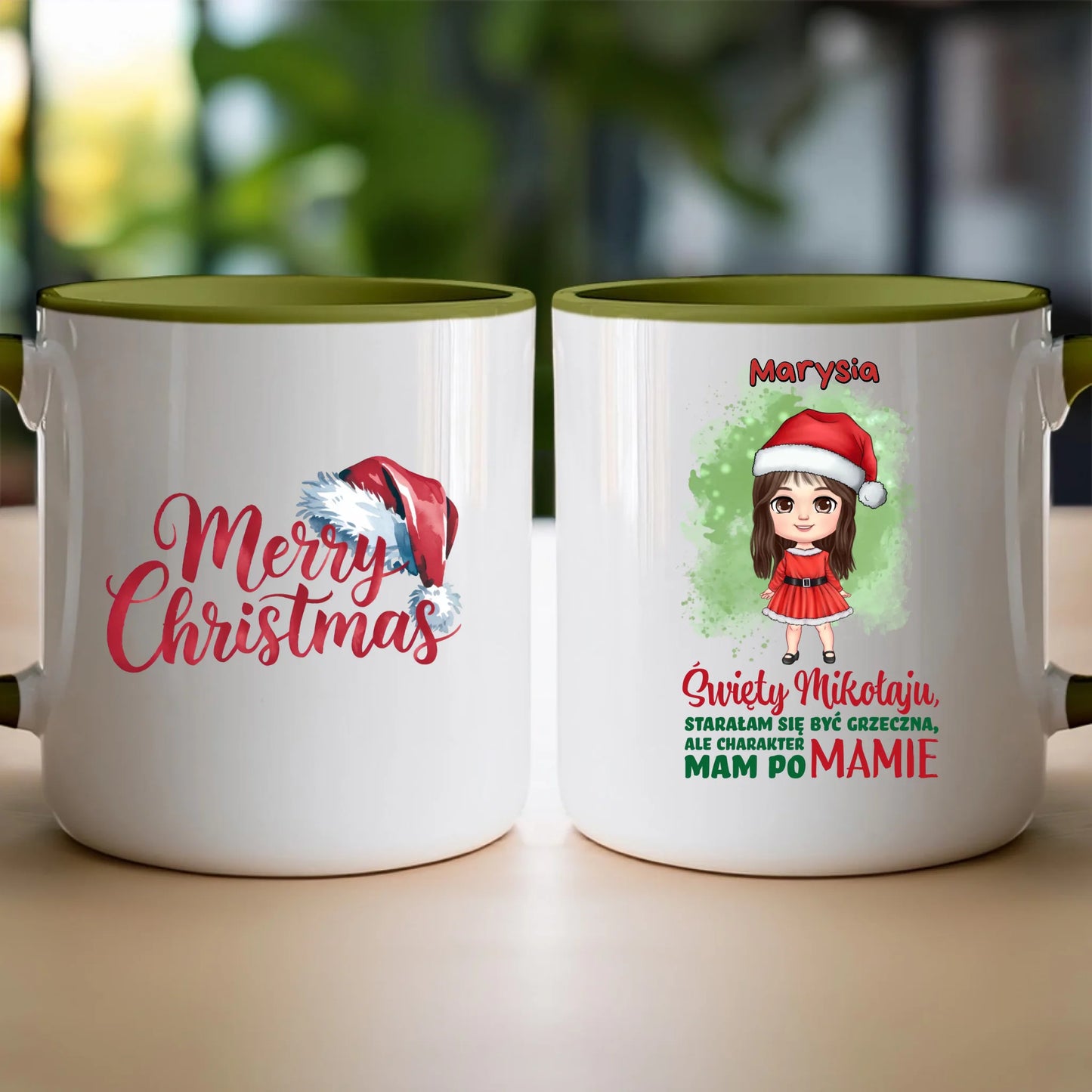 Kubek personalizowany świąteczny dla dziewczynki #90