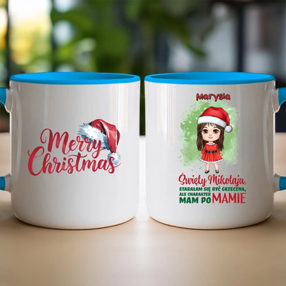 Kubek personalizowany świąteczny dla dziewczynki #90