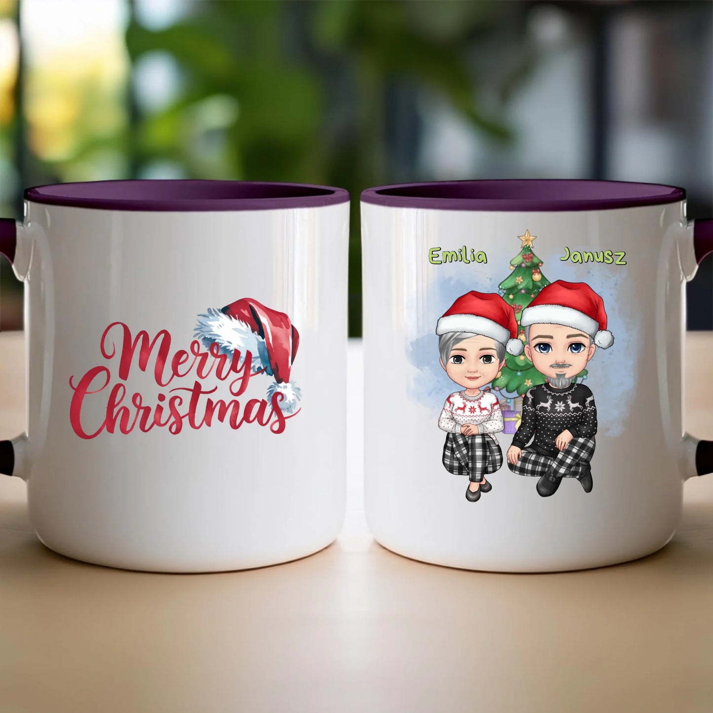 Kubek personalizowany świąteczny dla babci i dziadka #603