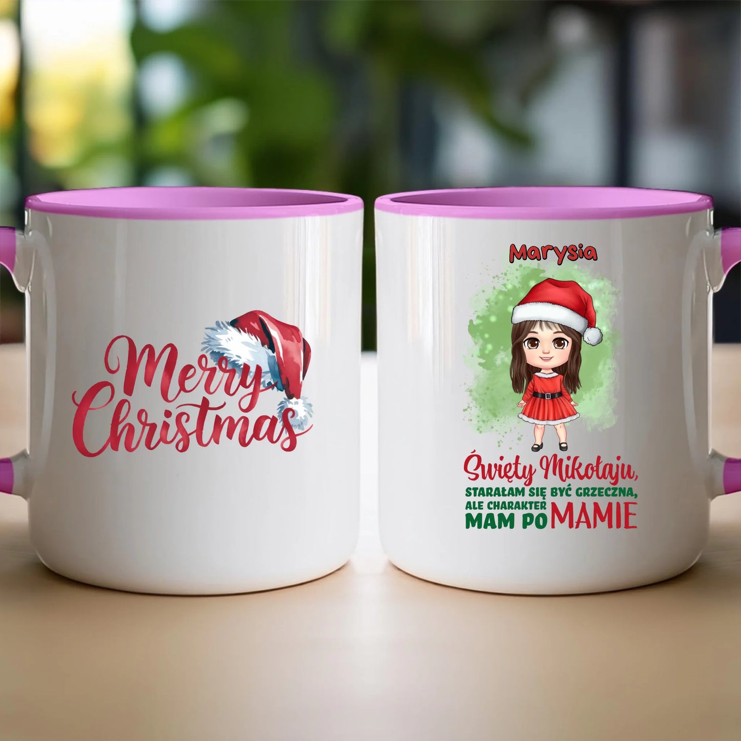 Kubek personalizowany świąteczny dla dziewczynki #90