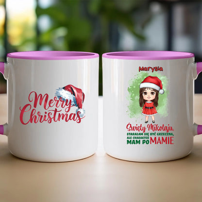 Kubek personalizowany świąteczny dla dziewczynki #90