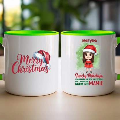 Kubek personalizowany świąteczny dla dziewczynki #90