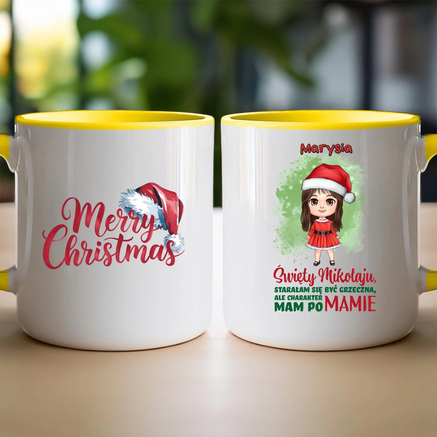 Kubek personalizowany świąteczny dla dziewczynki #90