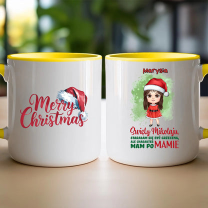 Kubek personalizowany świąteczny dla dziewczynki #90