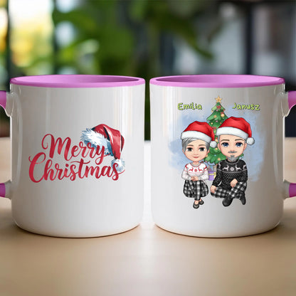 Kubek personalizowany świąteczny dla babci i dziadka #603