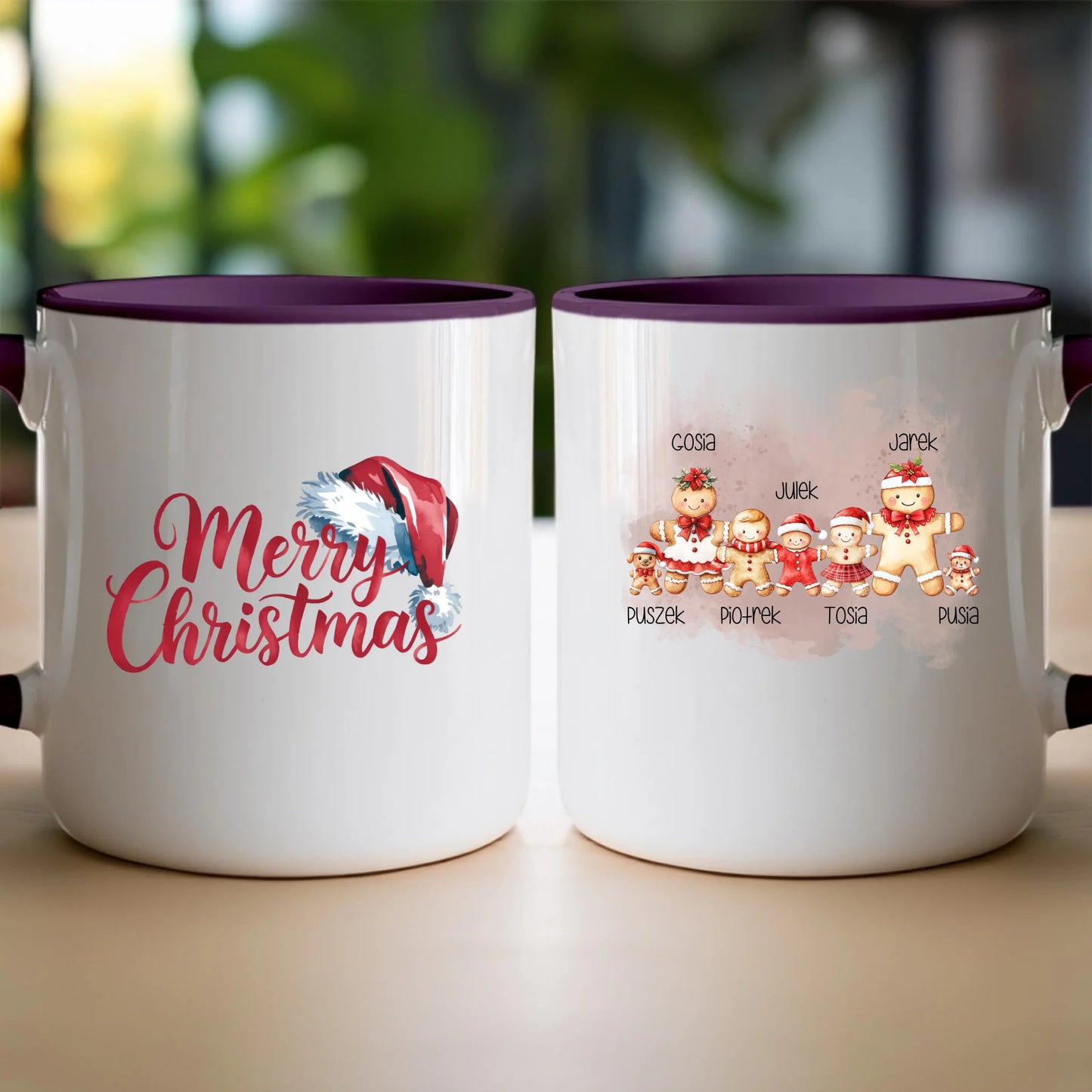 Kubek personalizowany świąteczny dla rodziny - ze zwierzakami #808