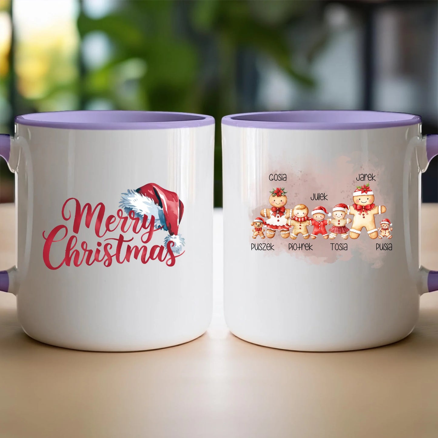 Kubek personalizowany świąteczny dla rodziny - ze zwierzakami #808