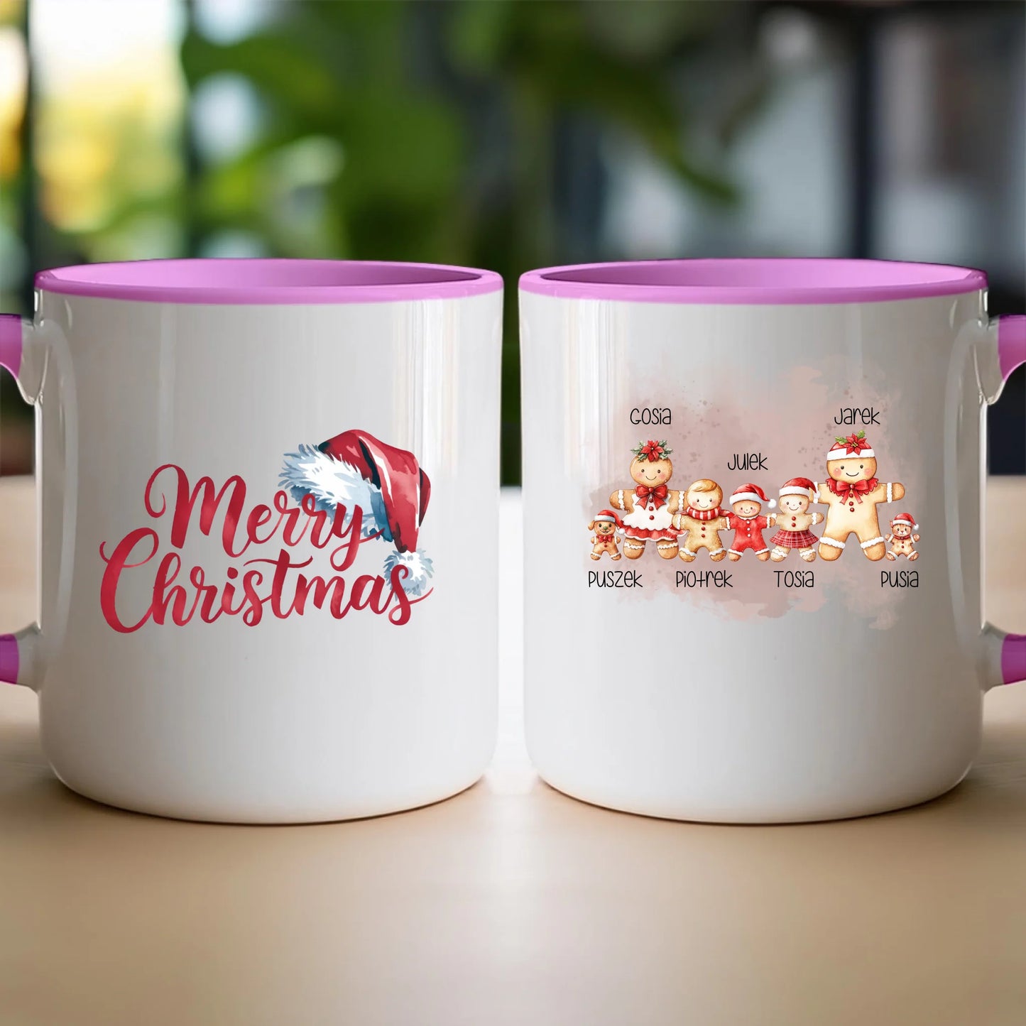 Kubek personalizowany świąteczny dla rodziny - ze zwierzakami #808