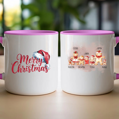 Kubek personalizowany świąteczny dla rodziny - ze zwierzakami #808
