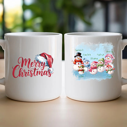 Kubek personalizowany świąteczny dla rodziny - ze zwierzętami #807