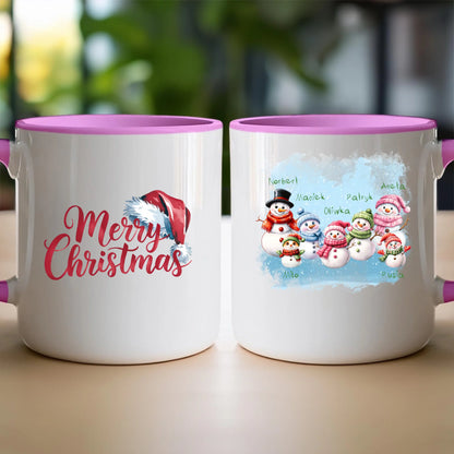 Kubek personalizowany świąteczny dla rodziny - ze zwierzętami #807