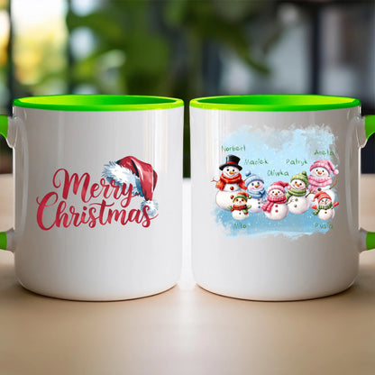 Kubek personalizowany świąteczny dla rodziny - ze zwierzętami #807