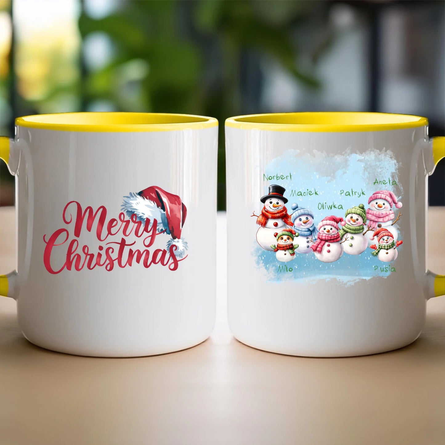 Kubek personalizowany świąteczny dla rodziny - ze zwierzętami #807