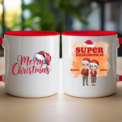 Kubek personalizowany dla babci i dziadka świąteczny #601