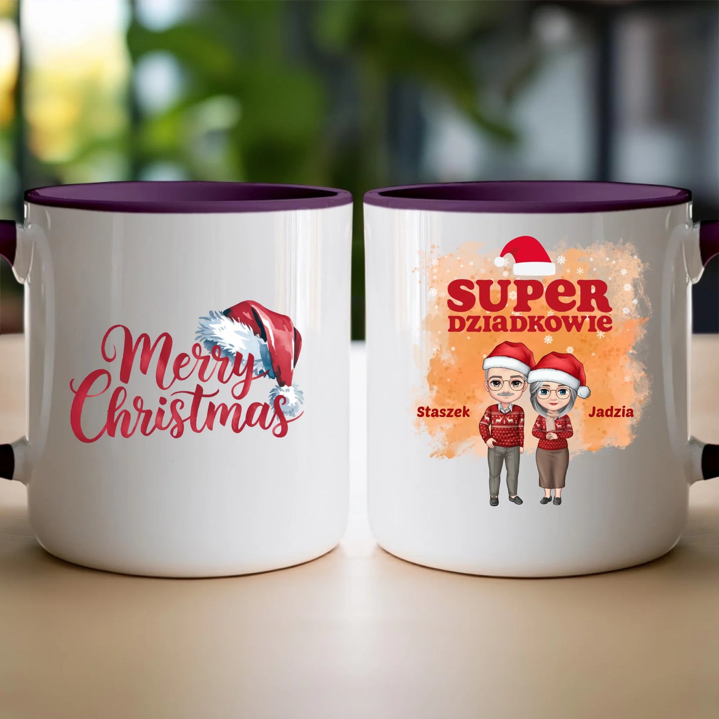 Kubek personalizowany dla babci i dziadka świąteczny #601