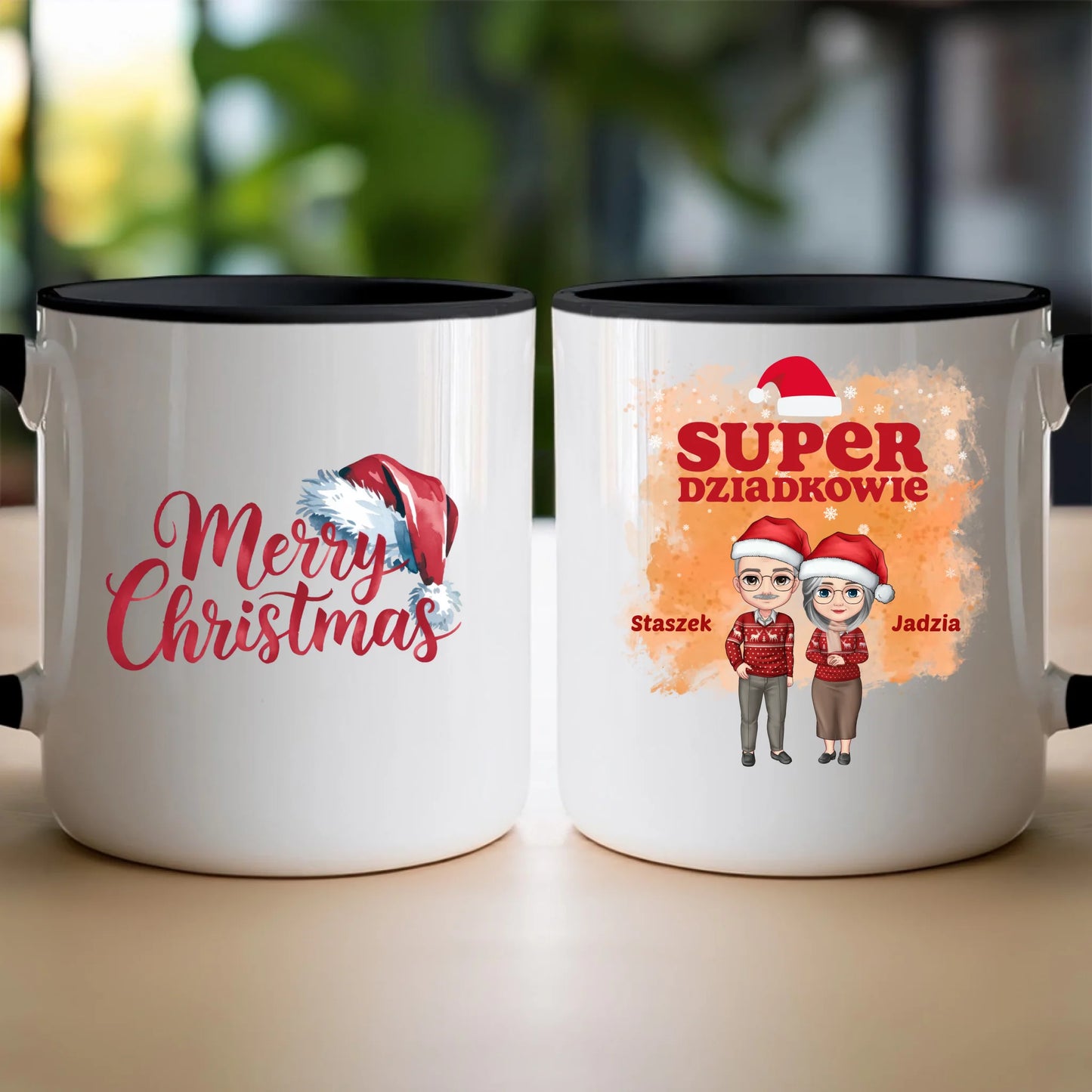 Kubek personalizowany dla babci i dziadka świąteczny #601