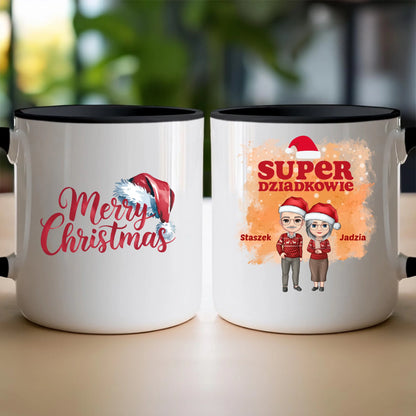 Kubek personalizowany dla babci i dziadka świąteczny #601